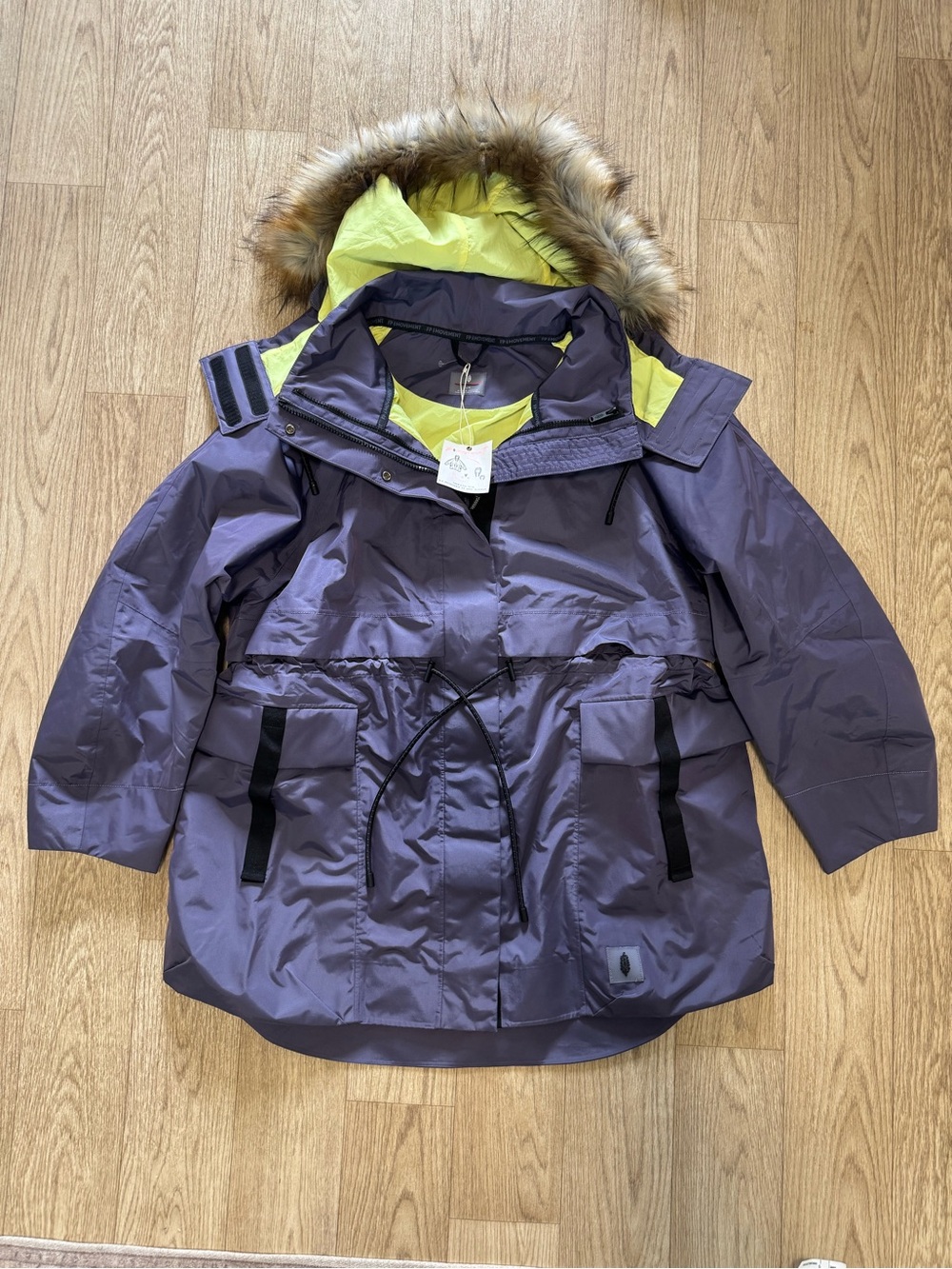 FP MOVEMENT CLOUD COVER SYSTEMS OUTER SHELL JACKET SZ L- Purple/Yellow